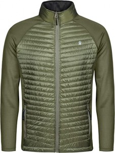Txiv neej Insulated Running Warm Jacket, Thermal Hybrid Hiking Jacket