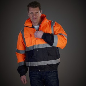 Waterproof high visibility reflective jacket safety work coat men winter hooded