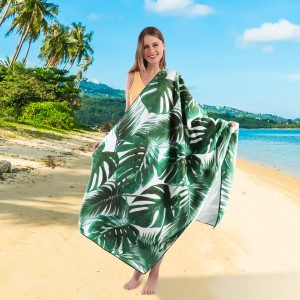 מגבת חוף מיקרופייבר ללא חול סופג אמבט קמפינג