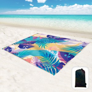 Brisača za plažo, odporna na pesek, s prenosno mrežasto torbo za kampiranje na pikniku