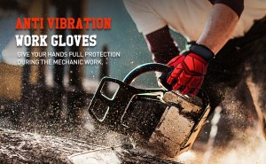 Guantes de trabajo antivibración para hombre, guantes mecánicos reductores de impacto TPR