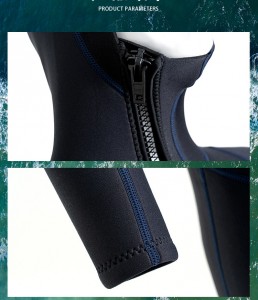 Wetsuit Men，5mm Neoprene Wetsuit for Man Keep Germ Di Ava Sar de Yek Parçe Destê Dirêj