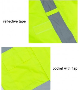 Jaket safety reflektif suite refleksi kerja pria kanthi lapisan bolong