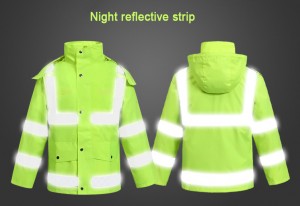 Jaket safety reflektif suite refleksi kerja pria kanthi lapisan bolong