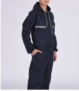 men’s long sleeve coverall snap and zip front work wear lightweight
