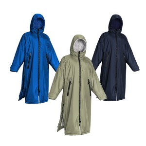 jaket renang unisex dengan tudung pakaian basah cepat kering jubah ganti tahan air hangat