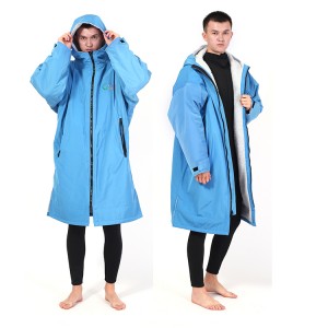 Waterproof Swim Parka Changing Robe Oversized Hooded Sherpa Liner