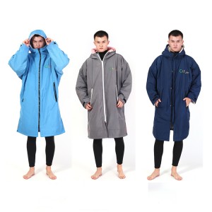 Waterproof Swim Parka Changing Robe Oversized Hooded Sherpa Liner