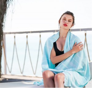Turkse strandhanddoek met strandtas Oversized 100% katoen, sneldrogend, zandvrij