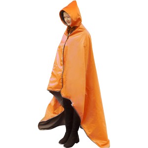 Outdoor Waterproof Hooded Blanket na may Fleece Outside Blanket para sa Cold Weather Camping Sports Beach