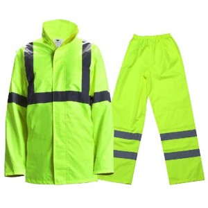 Hi Vis Reflective Rain Jacket Suit at Pants for Men Waterproof Safety Rain Gear Raincoat
