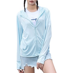 sandhangan pangayoman srengenge kanggo wanita UPF 50+ UV long sleeve Running Hiking Outdoor Performance