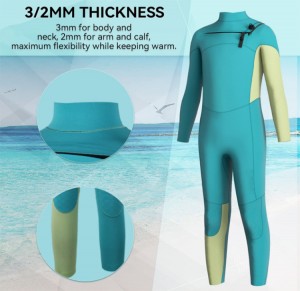 wetsuit for boys girls toddler youth 3/2mm neoprene full shorty
