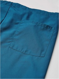 Conjunto feminino de esfoliação moderno com decote em V e calças com cordão de cintura média