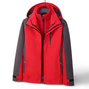 jaket hiking hujan waterproof kalawan tiung outdoor windproof pikeun hiking perjalanan