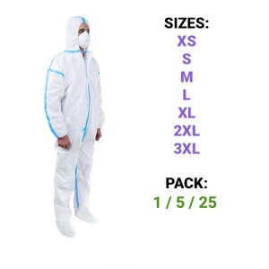 disposable coverall PPE suit for biohazard chemical protection