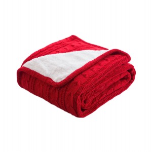 Knit Sherpa Throw Blanket Thick Soft Big Cozy