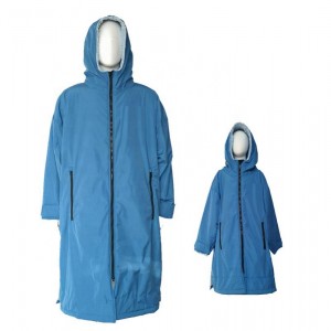 Mens Swim Parka Waterproof coat jacket dry surf robe nga adunay sherpa fleece lining