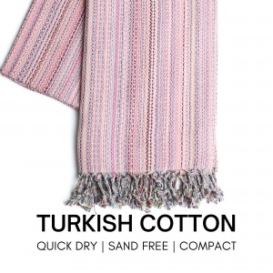 Tyrkisk strandhåndkle Quick Dry Sand Free Lett med reiseveske