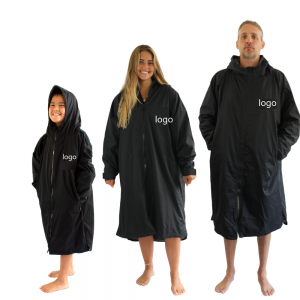 Recycled Changing Bath Robe Surfing Poncho Warm Fleece Coat Winter for Adults Kids