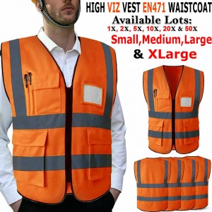 construction security vest yellow industrial Hi...