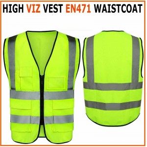 construction security vest yellow industrial High Visibility Warning Safety Reflective Vest
