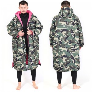 Camo Surf Poncho Towel Change Dry surf Robe coat With sherpa fleece Lining