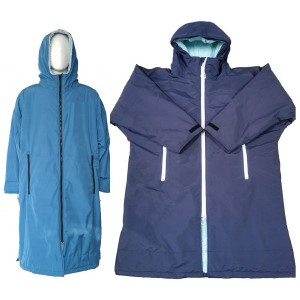 Mens Swim Parka Waterproof coat jacket dry surf robe na may sherpa fleece lining