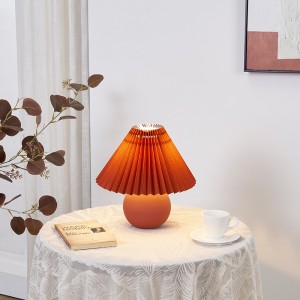 Small Ceramic Table Lamp, Muti-Color Pleated Shade | Goodly Light-GL-TLC012