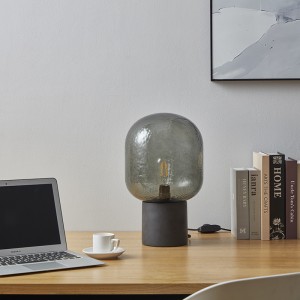 Industrial Table Lamp, Water Ripple Glass Shade | Goodly Light-GL-TLC015
