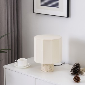 Natural stone table lamp, travertine base home decor | Goodly Light-GL-TLS002