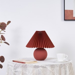 Small Ceramic Table Lamp, Muti-Color Pleated Shade | Goodly Light-GL-TLC012