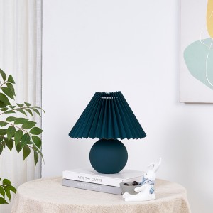 Small Ceramic Table Lamp, Muti-Color Pleated Shade | Goodly Light-GL-TLC012