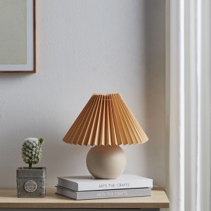 Small Ceramic Table Lamp, Muti-Color Pleated Shade | Goodly Light-GL-TLC012