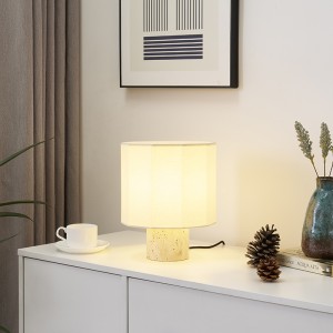 Natural stone table lamp, travertine base home decor | Goodly Light-GL-TLS002
