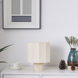 Natural stone table lamp, travertine base home decor | Goodly Light-GL-TLS002