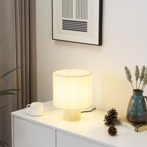 Natural stone table lamp, travertine base home decor | Goodly Light-GL-TLS002