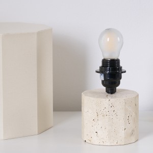 Natural stone table lamp, travertine base home decor | Goodly Light-GL-TLS002