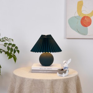 Small Ceramic Table Lamp, Muti-Color Pleated Shade | Goodly Light-GL-TLC012