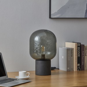 Industrial Table Lamp, Water Ripple Glass Shade | Goodly Light-GL-TLC015
