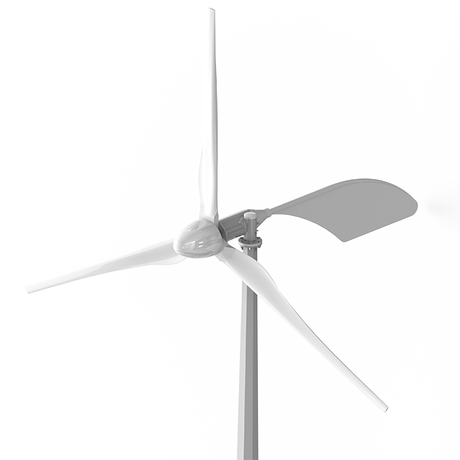Истакнута слика ветрогенератора ГХ-5КВ са хоризонталном осовином