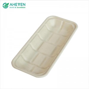 Chinese wholesale Eco Friendly Food Trays - Wholesale Cheap Price Disposable Sugarcane Bagasse Tray for Supermarket Use – Yien