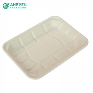 New Arrival China Compostable Serving Trays - Market Biodegradable Natural Disposable Sugarcane Bagasse Food Tray – Yien