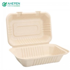 Manufactur standard 3 Compartment Bagasse - Customer Packing Bagasse Burger Box 100% Biodegradable For Restaurant Use – Yien