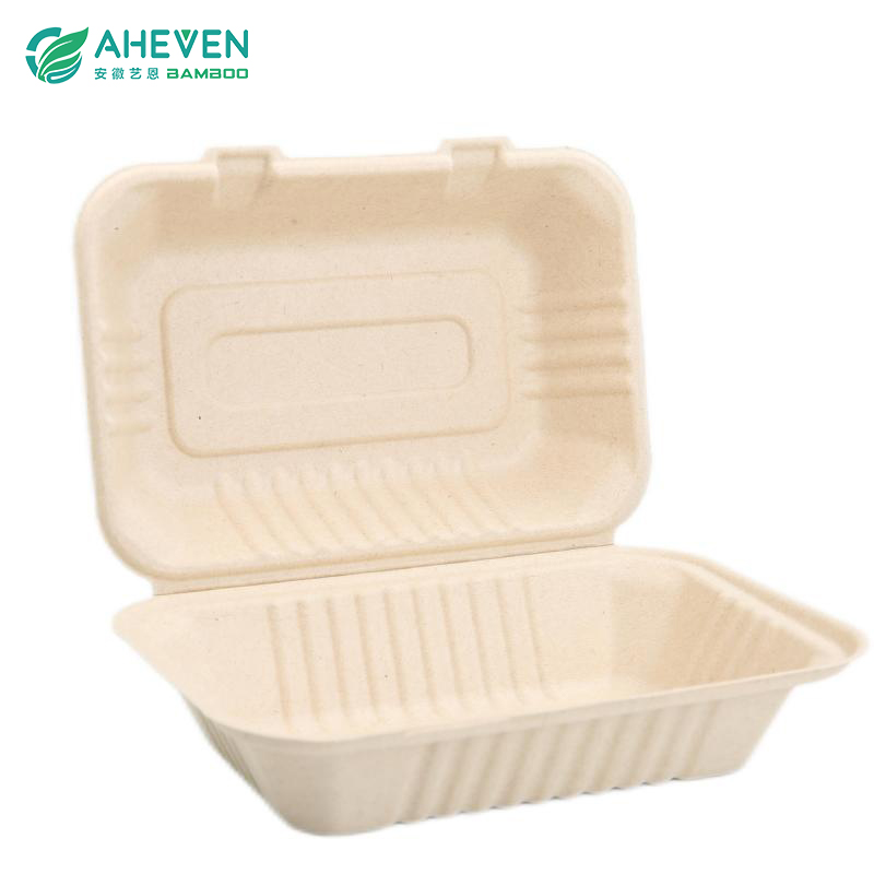 Good Wholesale Vendors Sugarcane Burger Box - Customer Packing Bagasse Burger Box 100% Biodegradable For Restaurant Use – Yien