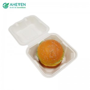 Excellent quality Clamshell Bagasse - Hot Sale Biodegradable Bagasse Hamburger Clamshell in 6 inch – Yien