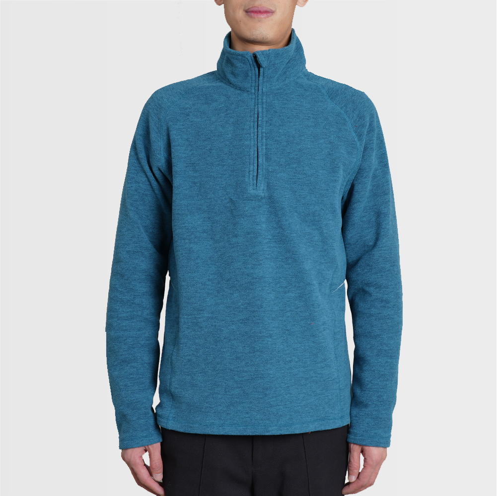 Fleece Pullover With Melange Color