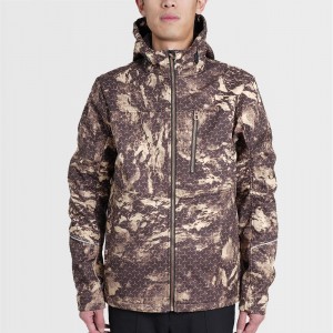 Outdoor jacket with overall print