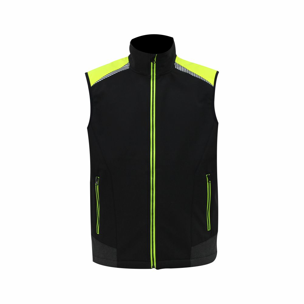 Men’s classic workwear softshell vest with stretch fabric
