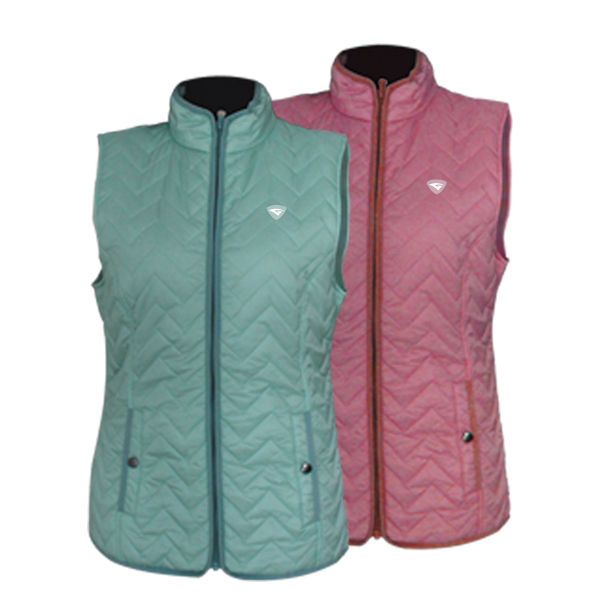 GL7246 Soft Nylon Fabric Padded Vest for Lady with wave quilted stitches